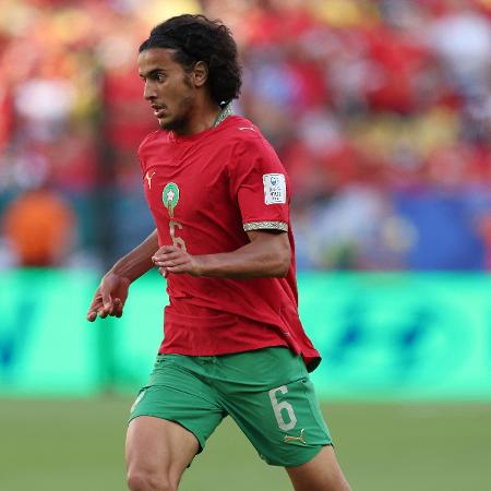 Ayoub Bouaddi durante Brasil x Marrocos na estreia na Copa Ayoub Bouaddi durante Brasil x Marrocos na estreia na Copa
