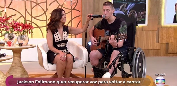 Follmann cantou novamente no programa Encontro com Fátima  - Reprodução/Globo