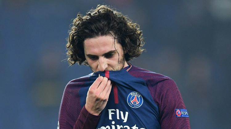 Adrien Rabiot em ação durante partida do PSG da Liga dos Campeões da Europa - Matthias Hangst/Getty Images - Matthias Hangst/Getty Images