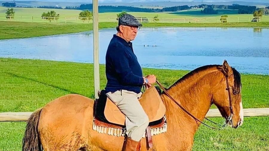 Galvão Bueno anda a cavalo nas terras da Bueno Wines - Reprodução/Instagram