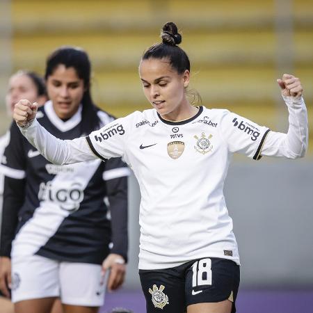 Gabi Portilho comemora gol do Corinthians contra o Olimpia pela Libertadores feminina