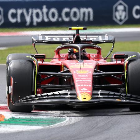 Carlos Sainz, da Ferrari, durante treino livre para o GP da Itália de Fórmula 1