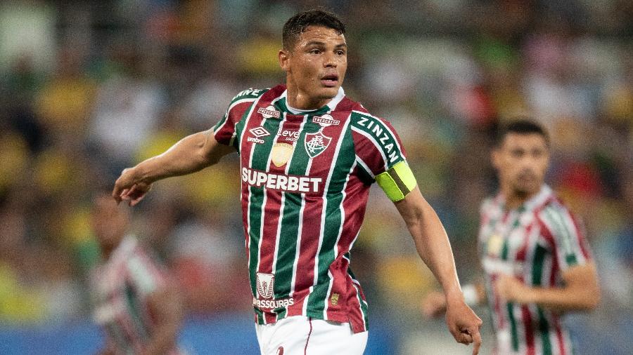 Thiago Silva, do Fluminense, durante partida contra o Cuiabá na Arena Pantanal 