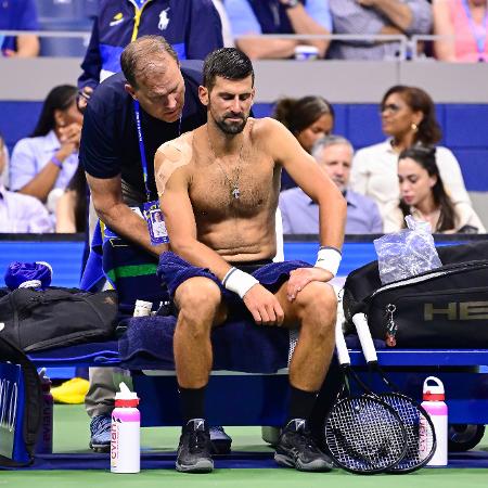 Novak Djokovic na primeira rodada do US Open de 2026 Novak Djokovic na primeira rodada do US Open de 2026