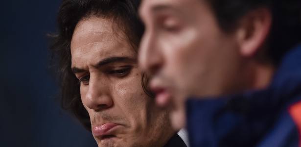 Cavani e Unai Emery - Guenter Schiffmann/AFP - Guenter Schiffmann/AFP