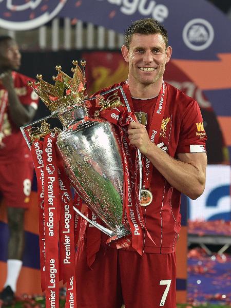 James Milner, do Liverpool, comemora título do Campeonato Inglês - John Powell/Liverpool FC via Getty Images