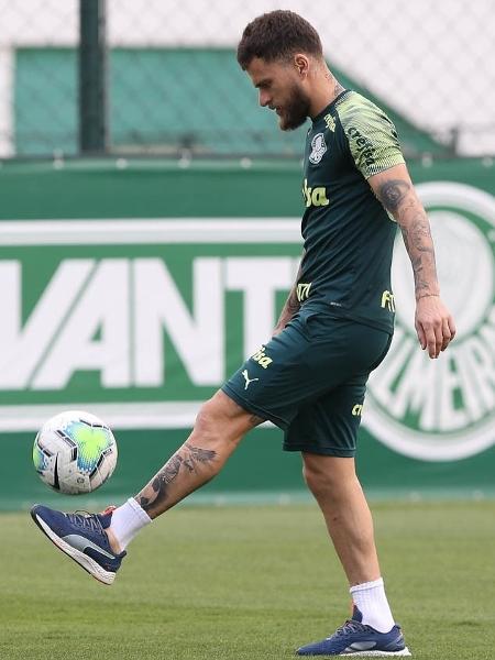 Lucas Lima, durante treino do Palmeiras, na Academia de Futebol - Cesar Greco