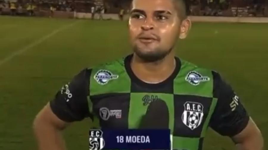 Moeda, jogador do Andirá, do Acre, time que disputa a Copa São Paulo 2022 - Reprodução/TV Globo
