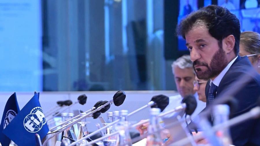 Mohammed Ben Sulayem, presidente da FIA, em reunião da entidade na semana passada - Mohammed Ben Sulayem/Twitter