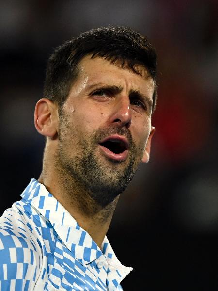 Novak Djokovic durante partida do Aberto da Austrália de 2023, torneio em que foi campeão. - Reuters