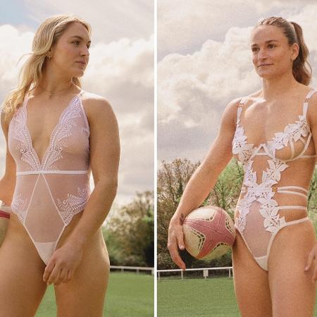 Atletas olímpicas de rugby sevens da Grã-Bretanha em campanha publicitária de marca de lingeries