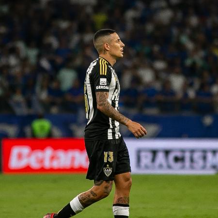 Guilherme Arana, do Atlético-MG, durante jogo contra o Cruzeiro Guilherme Arana, do Atlético-MG, durante jogo contra o Cruzeiro