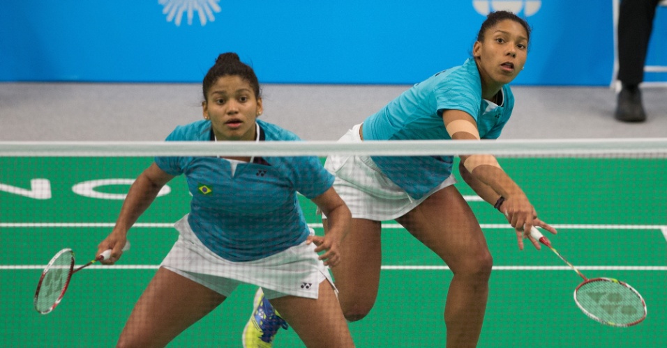 Irmãs Luana e Lohaynny Vicente disputam a final de duplas feminina do badminton. Brasileiras ficaram com a medalha de prata