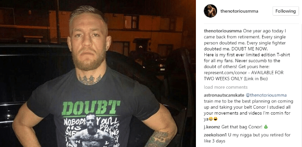 Conor McGregor exibe nova camisa nas redes sociais - Reprodução