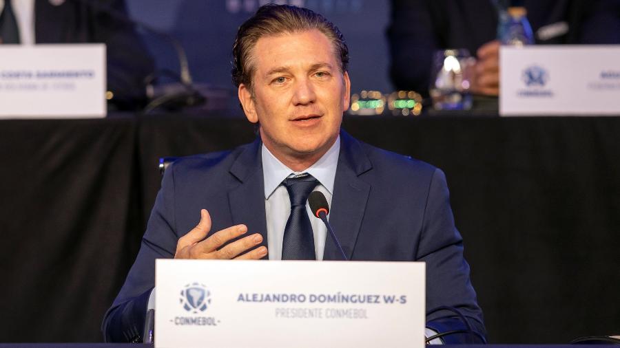 Alejandro Domínguez, presidente da Conmebol, discursou contra o racismo no futebol sul-americano - Divulgação