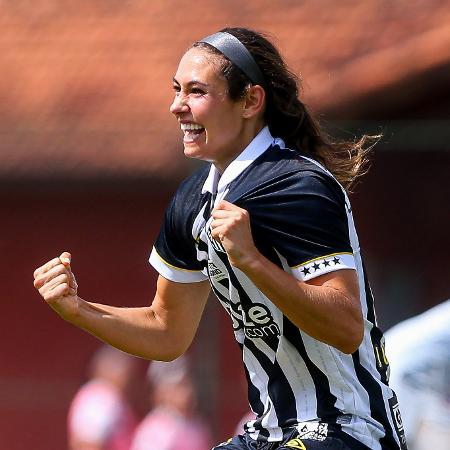 Jourdan Ziff, do Santos, comemora seu gol sobre o São Paulo no Brasileirão Feminino - Divulgação/CBF