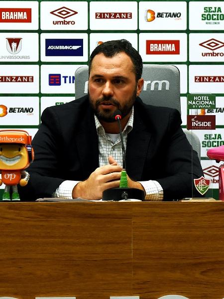 Mario Bittencourt, presidente do Fluminense, durante coletiva sobre três anos de gestão - Mailson Santana/Fluminense FC