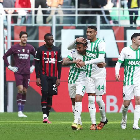 Matheus Henrique, alvo do Palmeiras, marcou para a Sassulo na vitória por goleada contra o Milan - Marco Luzzani/Getty Images