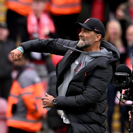 Jurgen Klopp comemora vitória do Liverpool sobre o Tottenham, pela Premier League - Andrew Powell/Liverpool FC via Getty Images