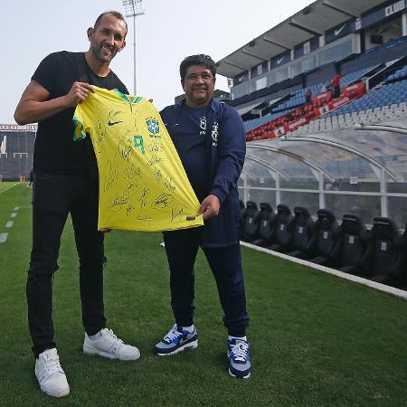 Hernán Barcos, no treino da seleção brasileira