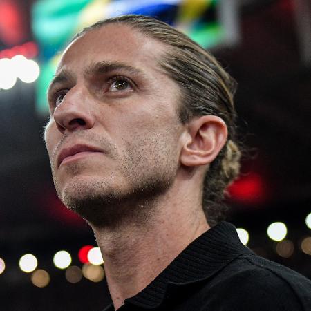  Filipe Luís, técnico do Flamengo, durante jogo contra o Corinthians