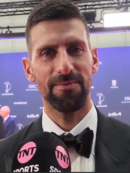 Novak Djokovic no tapete vermelho do Laureus Novak Djokovic no tapete vermelho do Laureus