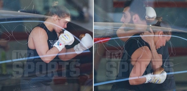 Ronda Rousey foi fotografada enquanto treinava em uma academia de Los Angeles - Reprodução/TMZ