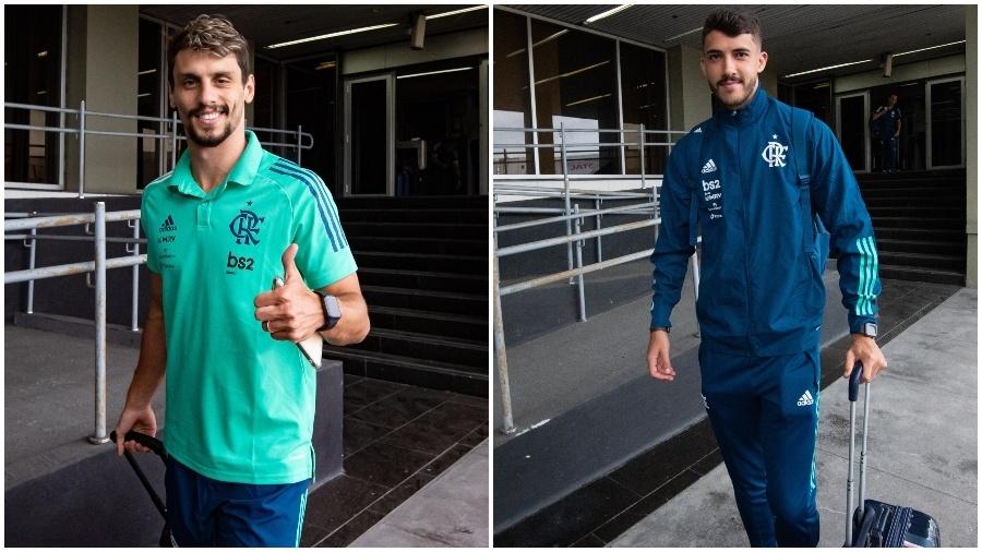 Zagueiros Rodrigo Caio e Gustavo Henrique podem formar parceria no Flamengo - Colagem de fotos de Alexandre Vidal / Flamengo