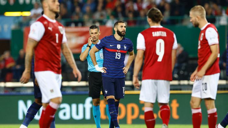Karim Benzema in action during Austria vs France in the 2022-23 Nations League game - REUTERS/Lisa Leutner - REUTERS/Lisa Leutner