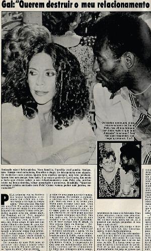 Gal Costa e Pelé em reportagem da Revista Manchete de 1979