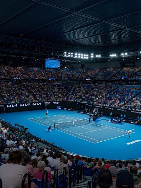 Rod Laver Arena durante a partida entre Andy Murray e Matteo Berrettini, pelo Aberto da Austrália. - Andy Cheung/Getty Images