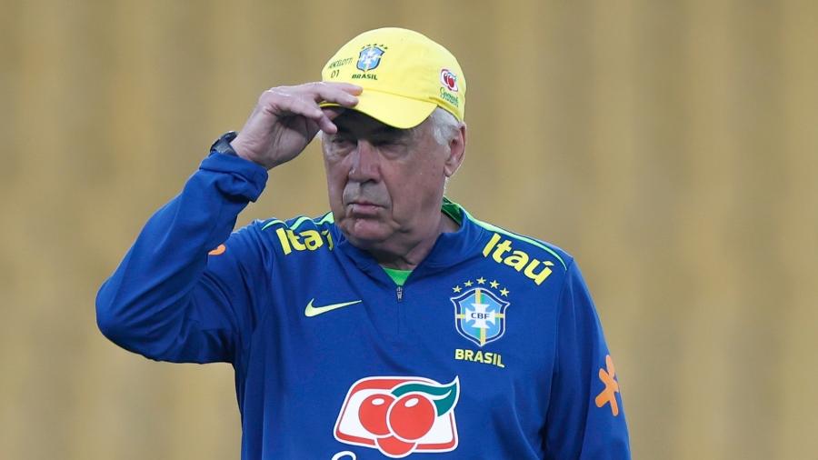 Carlo Ancelotti comanda treino da seleção brasileira em Guayaquil, no Equador - @rafaelribeirorio I CBF