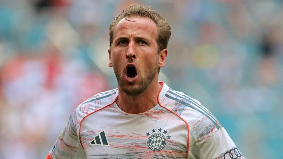 Kane comemora gol marcado pelo Bayern de Munique contra o Flamengo no Mundial - SAM NAVARRO/IMAGN IMAGES via Reuters