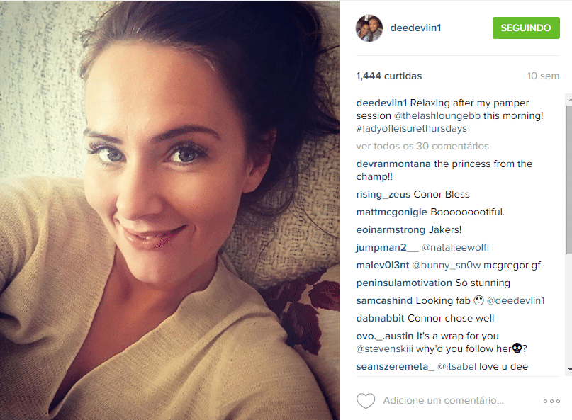 O namoro com a bela Dee Devlin vem de bem antes da fama de McGregor, quando ele tinha dificuldades para se manter como lutador e havia abandonado o trabalho como encanador - Reprodução/Instagram