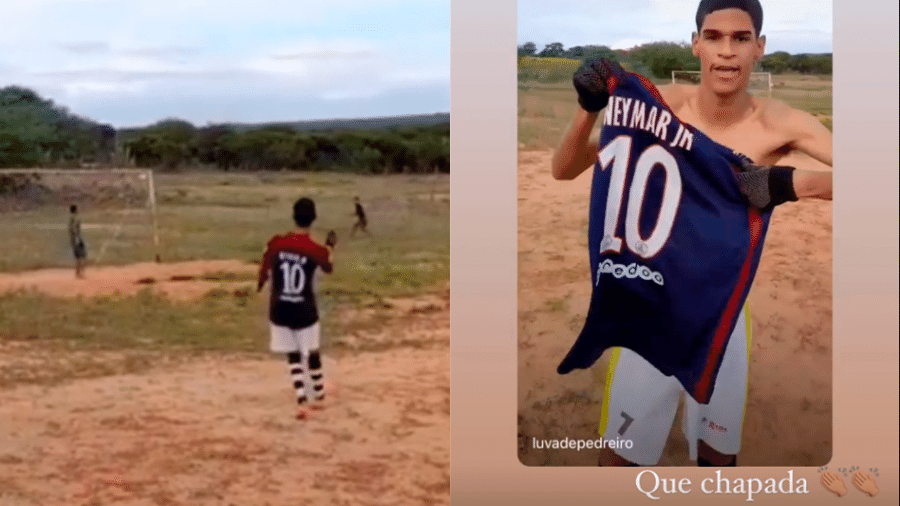 "Que chapada", reagiu Neymar a vídeo de golaço de Iran Ferreira, conhecido como "Luva de Pedreiro" - Reprodução/Instagram