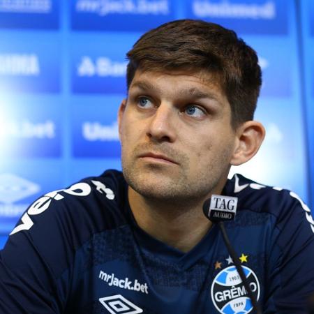 Walter Kannemann during a press conference at Grêmio - Lucas Uebel/Grêmio FBPA - Lucas Uebel/Grêmio FBPA