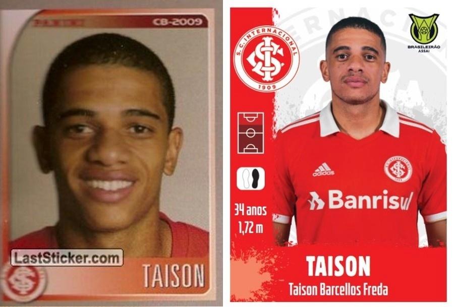 Antes e depois no álbum do Brasileirao - Taison - Reprodução