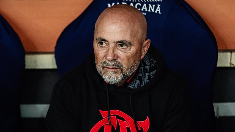 Jorge Sampaoli, técnico do Flamengo, durante partida contra Grêmio