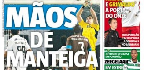 Jornal Record criticou atuação de goleiro do Porto em derrota - Reprodução