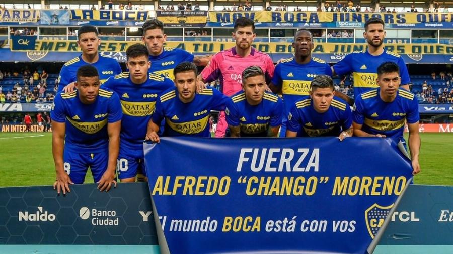 Boca Juniors perfilado na Bombonera em partida do Campeonato Argentino - Divulgação Boca Juniors