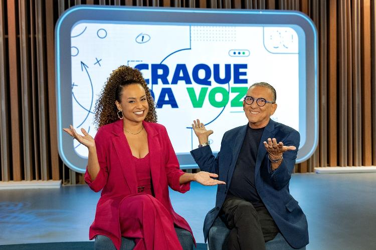 Karine Alves e Galvão Bueno vão apresentar o programa Craque da Voz