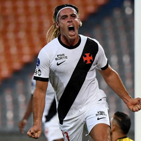 Spinelli, do Vasco, celebra gol contra o Independiente Medellin Spinelli, do Vasco, celebra gol contra o Independiente Medellin