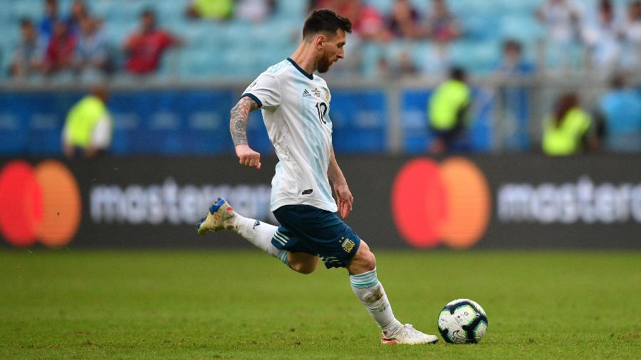 Messi, durante partida entre Argentina e Qatar - Xinhua/Xin Yuewei
