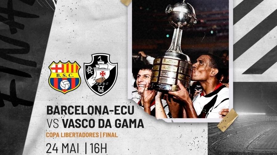 Globo reprisou neste domingo (24) a final da Libertadores de 98, onde o Vasco venceu o Barcelona (EQU) - Divulgação / Vasco