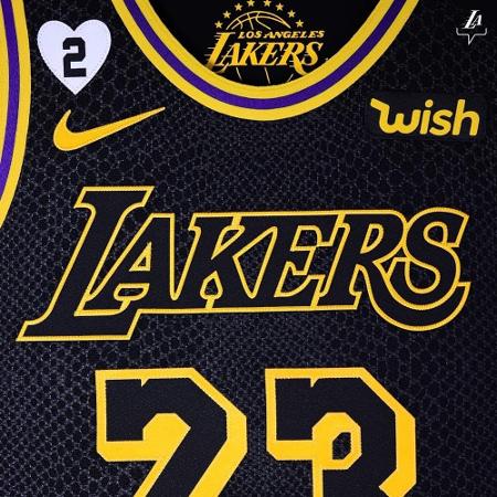 Camisa "Black Mamba" desenvolvida por Kobe Bryant em 2017 será utilizada no dia 24/08 em homenagem ao jogador - Reprodução/Instagram @lakers