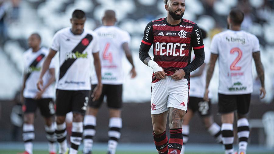 Gabi, jogador do Flamengo, durante partida contra o Vasco no estadio Engenhao pelo campeonato Carioca 2022 - Jorge Rodrigues/AGIF