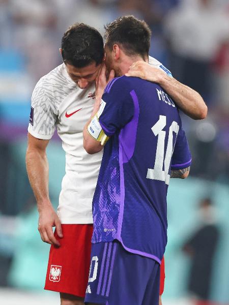 Messi e Lewandowski conversaram ao fim de Polônia x Argentina - Stefan Matzke - sampics/Corbis via Getty Images