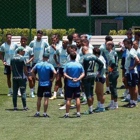 Jogadores do Palmeiras em treino na Academia de futebol - CESAR GRECO