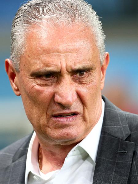 Tite, técnico do Flamengo, durante jogo contra o Grêmio