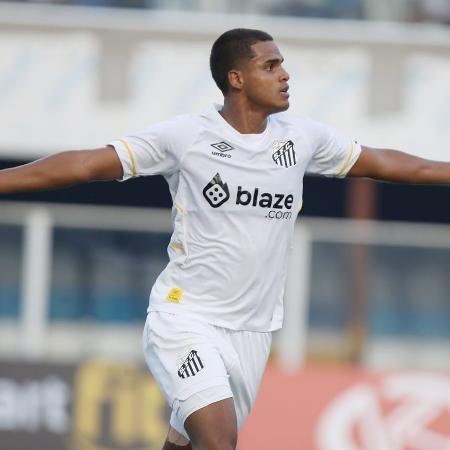 Enzo Monteiro celebrating his goal in the Copinha for Santos